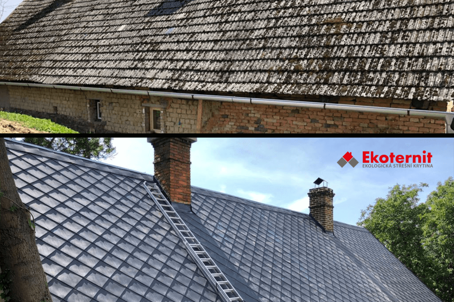 Dachówka Ekoternit nadaje się jako pokrycie dachowe zarówno na nowe, jak i remontowane dachy.