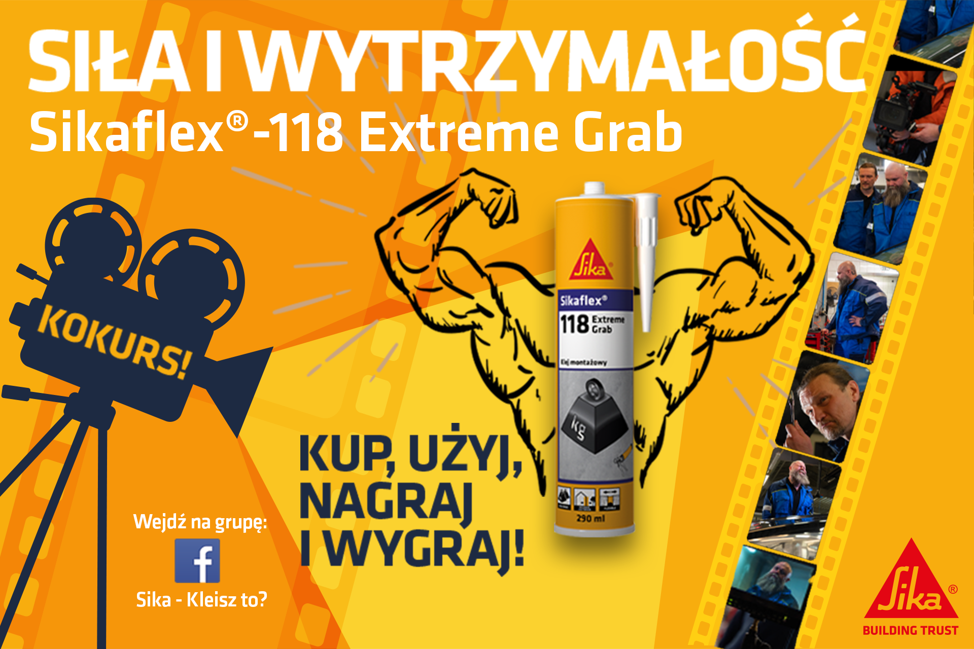 Klej montazowy Sikaflex 118 Extreme Grab Sika - konkurs z nagrodami - kampania promocyjna